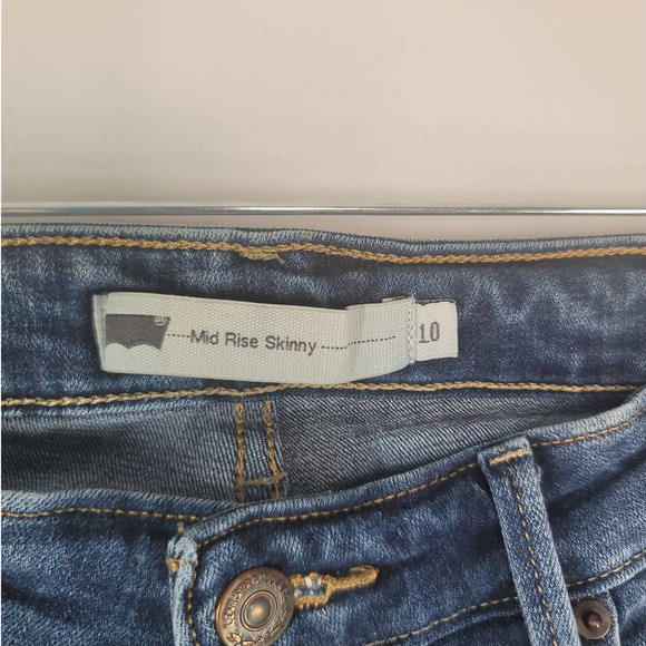 Levi's Mid Rise Skinny Jeans Size 10 Skinny Leg 5-Pockets Stretch Denim Blue - Picture 3 of 6